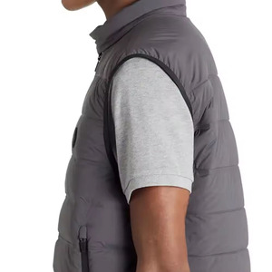 Men's Winter Casual Warm Outdoor Polyester/Nylon Windproof Breathable Puffer Vest High Quality Custom Logo Outerwear - Product Image 3