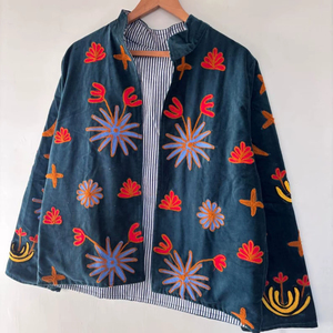 Unisex Cotton Suzani Hand Embroidered Best Jacket Coat for <b>Summer</b> Women's Winter Wear Bridesmaid Gifts Wholesale Supply for Bath - Product Image 1