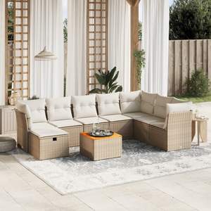 Conjunto de Sofás de Jardín en Beige y Blanco Crema - Product Image 1