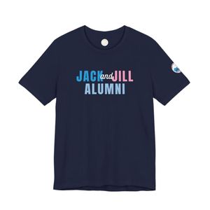 T-shirt graphique bleu Alumni en coton doux, col rond, manches courtes, vêtement décontracté pour tous les jours - Product Image 2