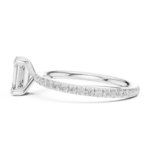Anillo de Compromiso con Diamante Cultivado en Laboratorio de 1 Quilate, Oro Sólido de 18K, Banda Eternity con Pavé de 0.47 CTW, Anillo de Lujo - Product Image 4