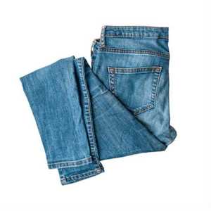 Jeans pour hommes en denim, coupe baggy large, taille mi-haute, style motard, délavage bleu ciel, selvedge, vente en gros usine - Product Image 1