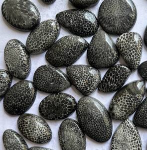 Venta al por Mayor de Cabujones de Cristal de Coral Negro Fósil Natural de Alta Calidad, Gemas Sueltas Finas Naturales para Joyería - Product Image 3