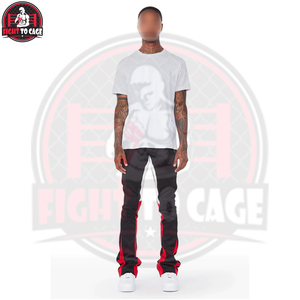 Pantalones de chándal acampanados para hombre con logo personalizado, diseño de salpicaduras de pintura, estilo urbano, joggers de felpa gruesa en blanco para branding - Product Image 3