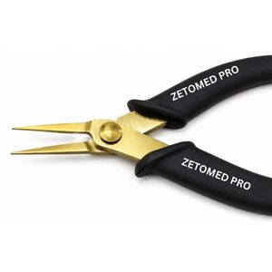 Pinzas de Punta Dorada de Acero Inoxidable para Joyería, Pinzas de Punta Fina con Mango Negro Xurom - Product Image 4
