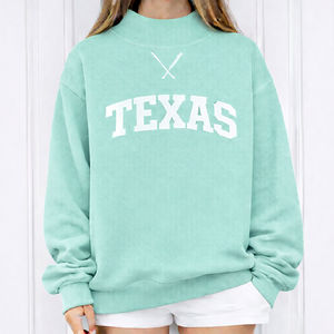 <b>Women's</b> New Release Oversized Mock Neck Sweatshirt with Front Logo Sustainable Fashion Solid <b>Pattern</b> Long Winter Item - Product Image 2