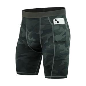 Shorts de compression ajustés pour hommes, haute qualité, pour gym et yoga, en tissu Spandex, anti-transparence, confortables, taille élastique - Product Image 1