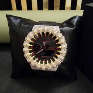 New Fashion Dial Luxury Stainless Steel <b>Case</b> Moissanite Diamond <b>Watch</b> Rubber Band With Half Throne <b>Watch</b> - Product Image 1