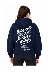 Sweat à capuche en tricot épais bleu marine, grande taille, design uni personnalisable, streetwear décontracté pour hommes, femmes et enfants - Product Image 5