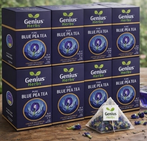Sachets de thé pyramidaux aux fleurs de pois bleus, boisson naturelle à base de plantes, riche en antioxydants et aux bienfaits pour le bien-être, conçus pour les acheteurs en gros - Product Image 5