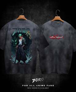 Unisex Oversized Graphic T-Shirt, Anime Inspired Streetwear Short Sleeve Cotton <b>Tee</b>, Casual Urban Fashion Shirt, Black and <b>White</b> - Product Image 2