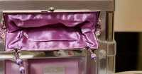 Pochette de Soirée Designer Double Face en Cristal Broderie Carrée Personnalisable Rangement Bijoux Pompons Perles Légère Moderne