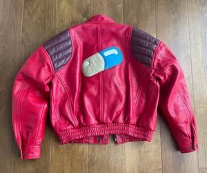 Men's <b>Vintage</b> American Genuine Leather Motorcycle <b>Jacket</b> Stand Collar Red Moto Biker Retro <b>Racer</b> Leather <b>jacket</b> for men - Product Image 6