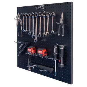 Vente en gros de panneau perforé mural en métal noir personnalisé OEM & ODM pour entrepôt industriel Garage mécanique 1 jeu minimum de commande - Product Image 1