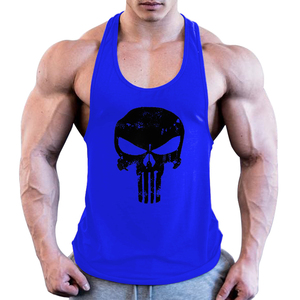 Débardeur stringer vierge vintage à imprimé crâne pour musculation et fitness, vente en gros - Product Image 6