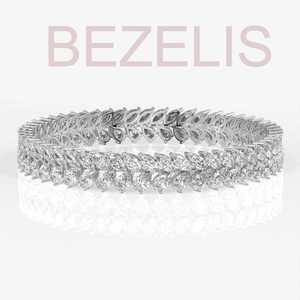 Pulsera de Doble Hilera con Diamantes Brillantes Cultivados en Laboratorio, Corte Marquesa, Oro Esterlino, Joyería de Moda para Fiestas - Product Image 3
