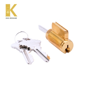 Cerradura de Cilindro de Latón Satinado, Latón Personalizado, 5 Pernos, Ranura para Llave SC, Logotipo Personalizado Disponible - Product Image 1
