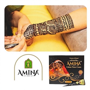 Cono de Henna Instantáneo de Color Negro Amina |   Mehndi Herbal para Arte Corporal de 20GM para Adolescentes y Adultos - Product Image 4
