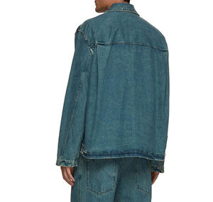 New Custom Style <b>Denim</b> Jacket for Men Jean Jacket for Man High Quality <b>Material</b> Long Sleeved Lapel <b>Denim</b> Stretch Jeans Jacket - Product Image 4