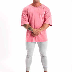 Approvisionnement direct usine – T-shirt homme vintage 100 % coton personnalisé, manches courtes, délavé à l'acide, coupe oversize, double couche - Product Image 3