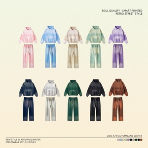 Ensemble de survêtement délavé OEM style streetwear – Hoodie et pantalon en tissu durable pour les labels de mode - Product Image 6