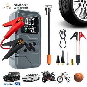 2-in-1 8000mAh Car Jump Starter Digital Pressure Gauge Tire Inflator LED <b>Light</b> 300A Peak Current Spark Proof Trucks Motorcycles - Product Image 3
