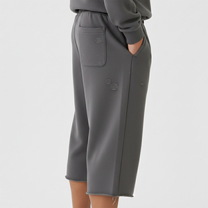 กางเกงจ็อกกิ้งผ้าแคนวาสคอตตอน 100% สำหรับผู้ชาย ขายส่ง พิมพ์โลโก้ 3 มิติแบบนูน น้ำหนักมาก สีพื้น แต่งกระดุมด้านข้าง - Product Image 5