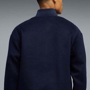 Blouson universitaire bleu marine pour homme, col montant, fermeture boutonnée, style urbain, coupe droite, vêtement d'automne, blousons de baseball pour homme 2026 - Product Image 5
