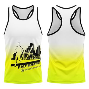 Wholesale Custom Design Sublimated Marathon Tank Top Breathable Quick Dry Spandex/Polyester Men's <b>Running</b> Singlets O-Neck High - Product Image 1