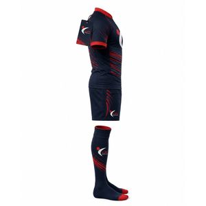 Conjunto de Uniforme de Rugby para Hombre FitLiv International, Jersey, Pantalones Cortos y Calcetines Sublimados en Rojo Marino, Ropa Deportiva Transpirable de Poliéster para Adultos - Product Image 4