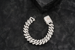 New Design Iced Out Lab Grown Cuban Link Chain Bracelet Two Row VVS Diamond with 10k Solid Gold for Gift From India - Product Image 4