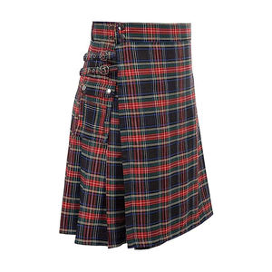 Kilt écossais pour homme, plissé, à carreaux, contrasté, en laine - Product Image 3
