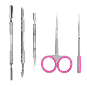 Juego de 4 Tijeras para Uñas, Empujadores de Cutículas de Doble Punta para Manicura y Pedicura, Instrumentos de Belleza para el Cuidado de las Uñas - Product Image 1