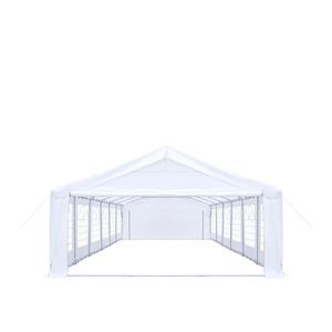 Tenda per Feste da Esterno Resistente 20FT X 40FT con Pareti Laterali Rimovibili e Porte Avvolgibili, Copertura in PE da 11 oz, Tettoia Superiore da 6FT 6" e Struttura in Poliestere PE da 10FT - Product Image 2