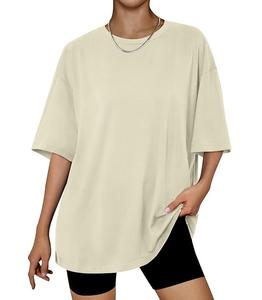 Nueva Colección de Camisetas de Mujer 100% Algodón, Manga Corta, Cuello Redondo, Hombros Caídos, Estilo Holgado, Casual, Transpirable, Bangladesh - Product Image 1