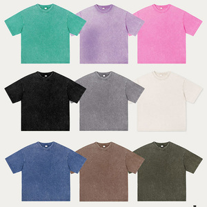 เสื้อยืดผู้ชายทรงปกติแบบสบายๆ ผ้าฝ้ายถัก 100% ลายตัวอักษร ดีไซน์เรียบง่าย ล้างสีแบบแอซิด พิมพ์ลายดิจิตอล ขายส่ง - Product Image 3