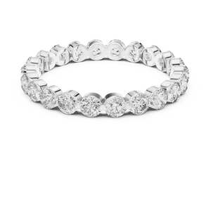 Anillo de Eternidad Grande y Redondo con Diamantes Cultivados en Laboratorio, Plata 925, Unisex, Color E, Corte Brillante, Regalo de Aniversario de Lujo - Product Image 3