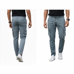 Light Grey Relax Bottom <b>Cargo</b> <b>Pants</b> - Product Image 4