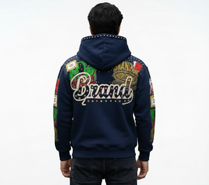 Hoodie Homme Personnalisé Vintage Délavé Effet Soleil Brodé, Fabrication OEM, Coupe Oversize, Coton Biologique 100% Lourd, Hiver - Product Image 6