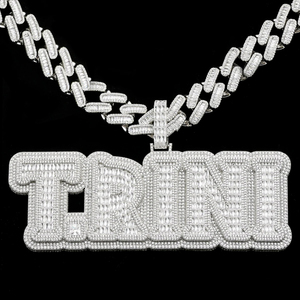 Colgante de Diamantes Estilo Hip Hop, Plata S925, Certificado IGI, Personalizado, con Diamantes Engastados, Corte Baguette, para Hombre - Product Image 3