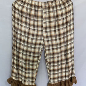 กางเกงลำลองทรงหลวมสำหรับผู้หญิง ลายพิมพ์บล็อก ผ้าฝ้าย ใส่เล่นโยคะได้ - Product Image 1