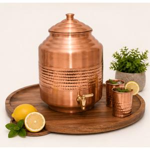 Classic Copper Water Dispenser with Tap Handcrafted Hammered Ayurvedic <b>Storage</b> Tank for Immune Support Metal Drinkware - Product Image 2