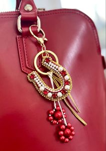 Stylish Embroidery Beaded <b>Keychain</b> Handmade Premium Key Ring with Intricate Seed Bead Design - Product Image 2