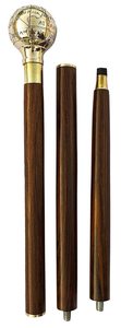 Wooden Cane World Globe Stick Elegant Walking Cane with <b>Decorative</b> Globe Handle - Product Image 4