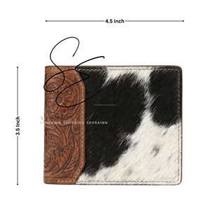 Cartera Bifold de Cuero Genuino SEHRAINN para Hombre, Hecha a Mano con Grabado en Relieve, Estampado Animal, Estilo Vintage, Plegable, para Uso Diario - Product Image 2