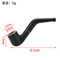 Accessoires de fumage en gros : Pipe à tabac artisanale en bois et résine, givrée, courbée, durable, portable, mini