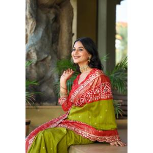 Women's Beautiful Saree with <b>Embroidery</b> & Sequence Lace Border Elegant <b>Set</b> - Product Image 3