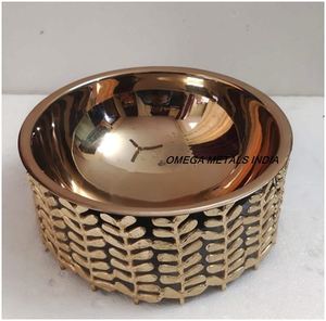 Cazuela de cuerpo con diseño de hoja de acabado dorado de alta calidad, calentador de alimentos, olla caliente y plato para servir para la cocina del hogar - Product Image 6