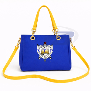 Sigma Gamma Rho SGR sorority กระเป๋าถือผ้าใบมีซิปสำหรับผู้หญิงมีตัวอักษรกรีกที่ออกแบบโลโก้ได้ตามต้องการสำหรับจัดเก็บแล็ปท็อปทุกวัน - Product Image 1