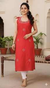 Kurti Bordado para Mujer, Ropa Étnica Tradicional con Ajuste Cómodo - Product Image 2